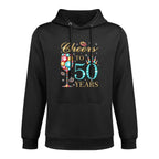 Cheers To 50 Years, 50 Years Old Women, 50 Birthday Cute Adjustable Hood Hoodie