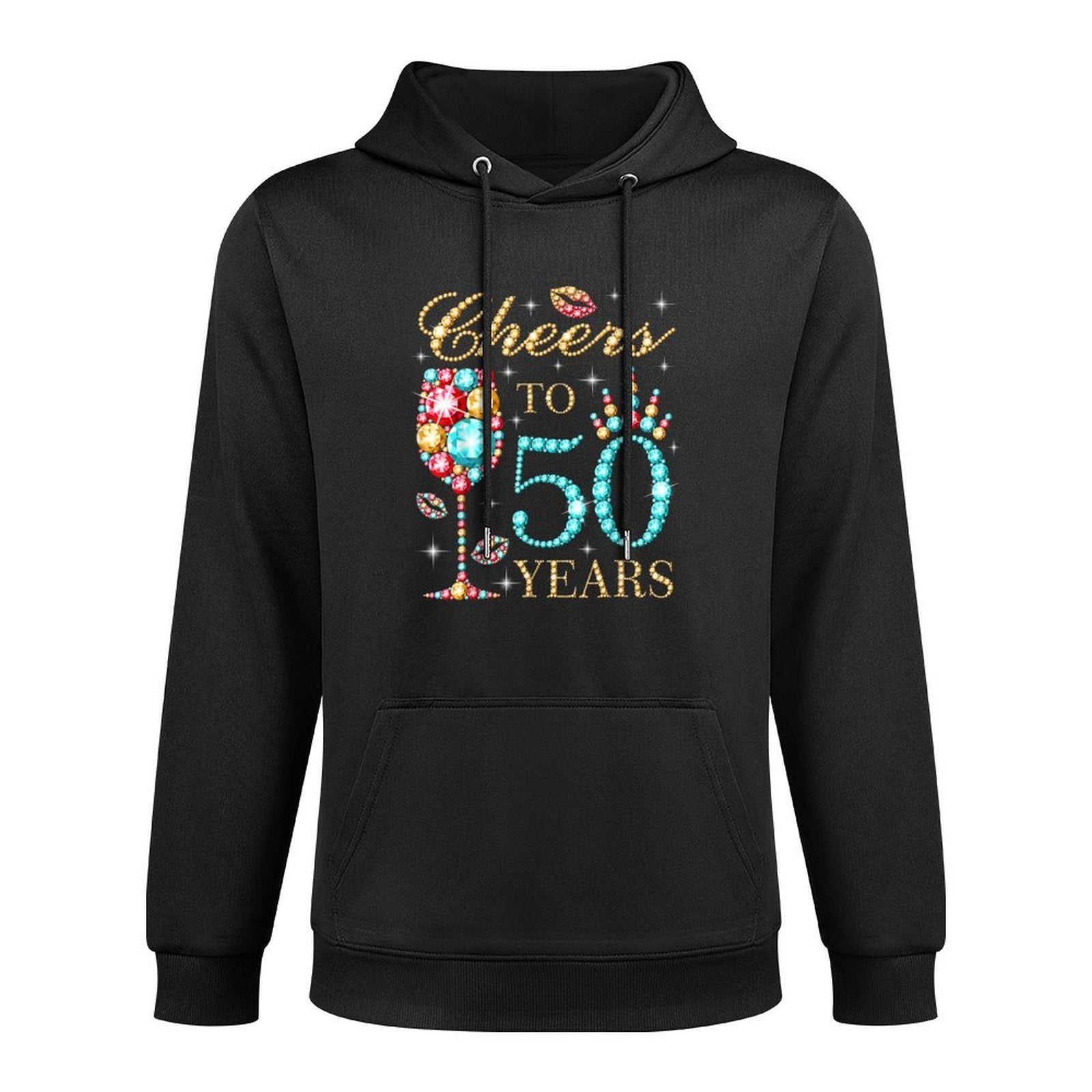 Cheers To 50 Years, 50 Years Old Women, 50 Birthday Cute Adjustable Hood Hoodie