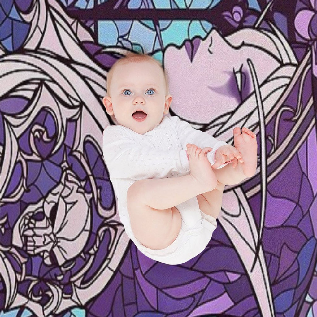 Stained Glass Sylvanas Wrinkle-free Throw Blanket