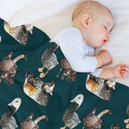 W Is for Wetland Bird, Wetland Bird  Zookeeper & Wildlife Art Design Eco-conscious Throw Blanket