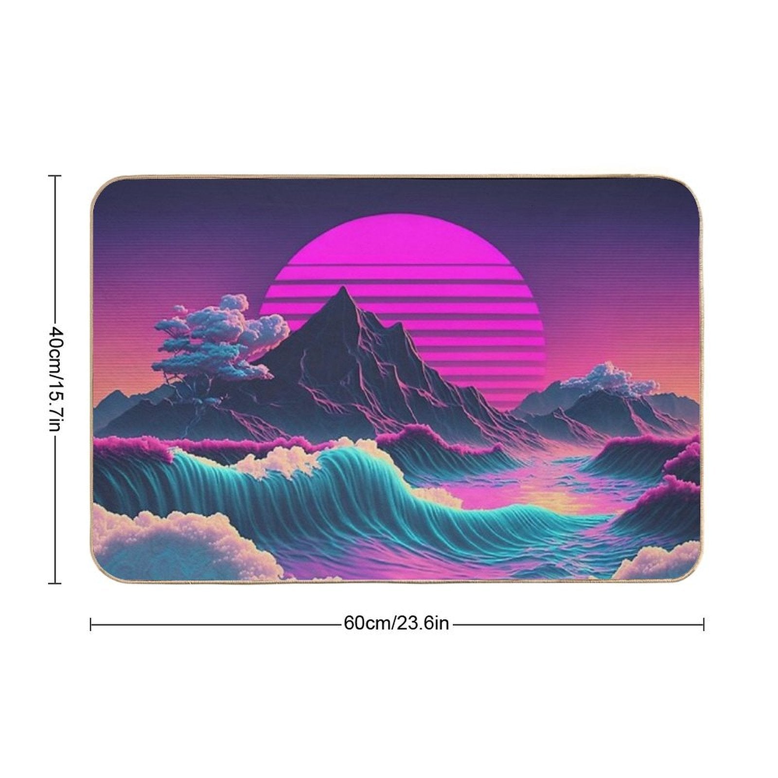 Coastal Cosmos A Vaporwave Sunset Overlooking The Ocean  Multi-Purpose Bath Mat