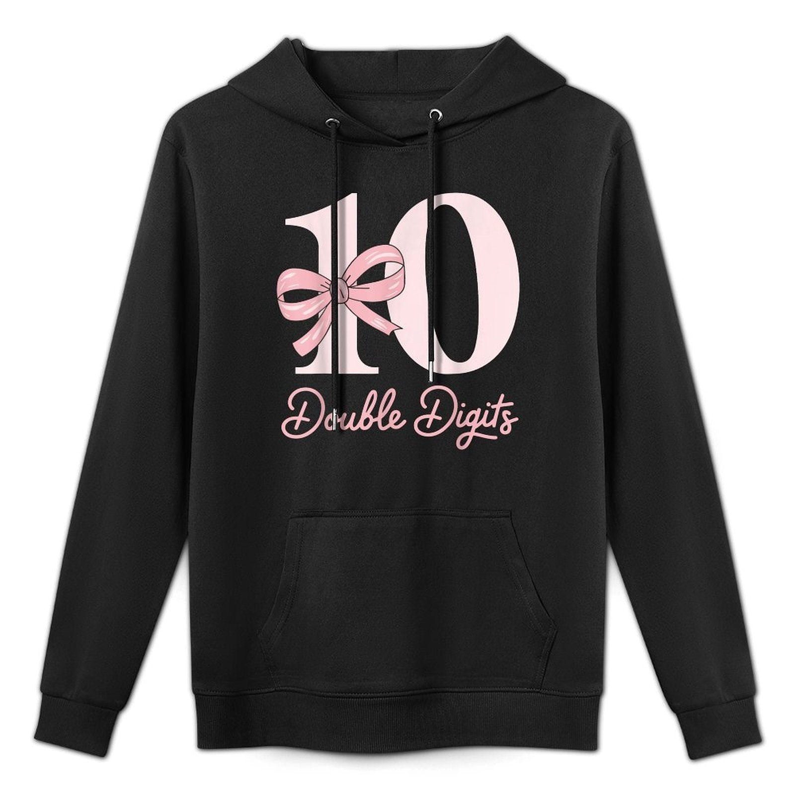 10 Double Digits 10th Birthday Girl Coquette 10 Year Old Colorfast Hoodie