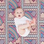 Trans Pride Stamp Plush Throw Blanket