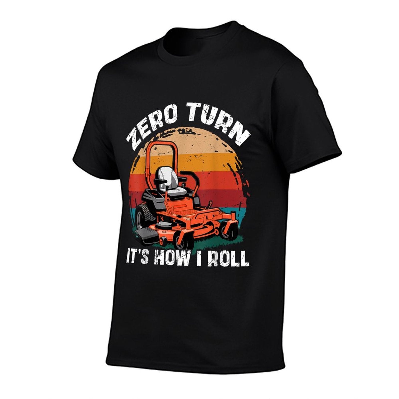 Zero Turn Its How I Roll Landscaping Funny Lawn Mower  Ribbed Collar T-Shirt
