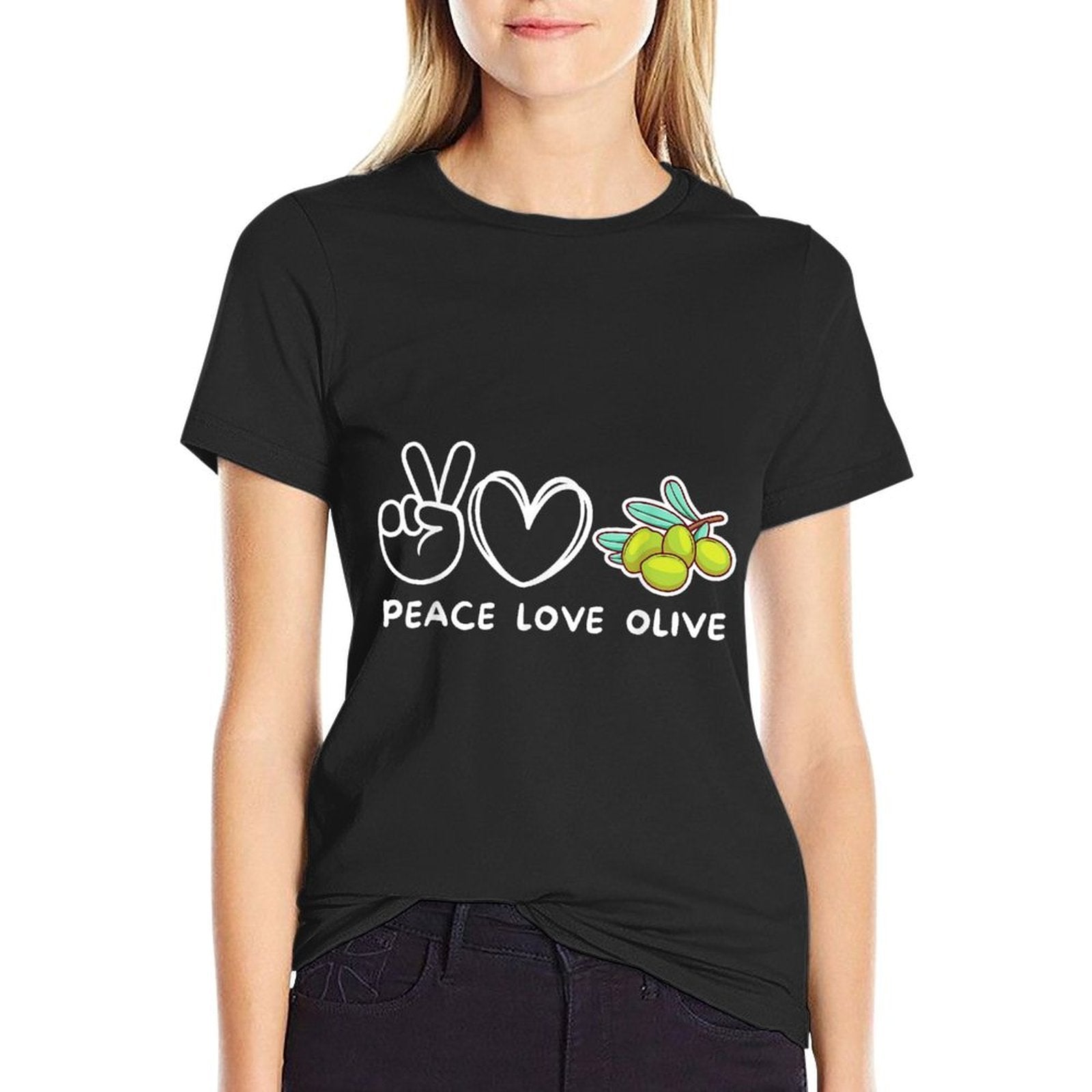 Peace, Love Olive Retro Olive Lover Food Lover  Lightweight T-Shirt
