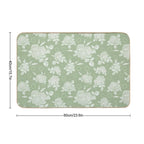 Bouquet of Roses on A Bright Green Retro Background  Stain-Proof Bath Mat