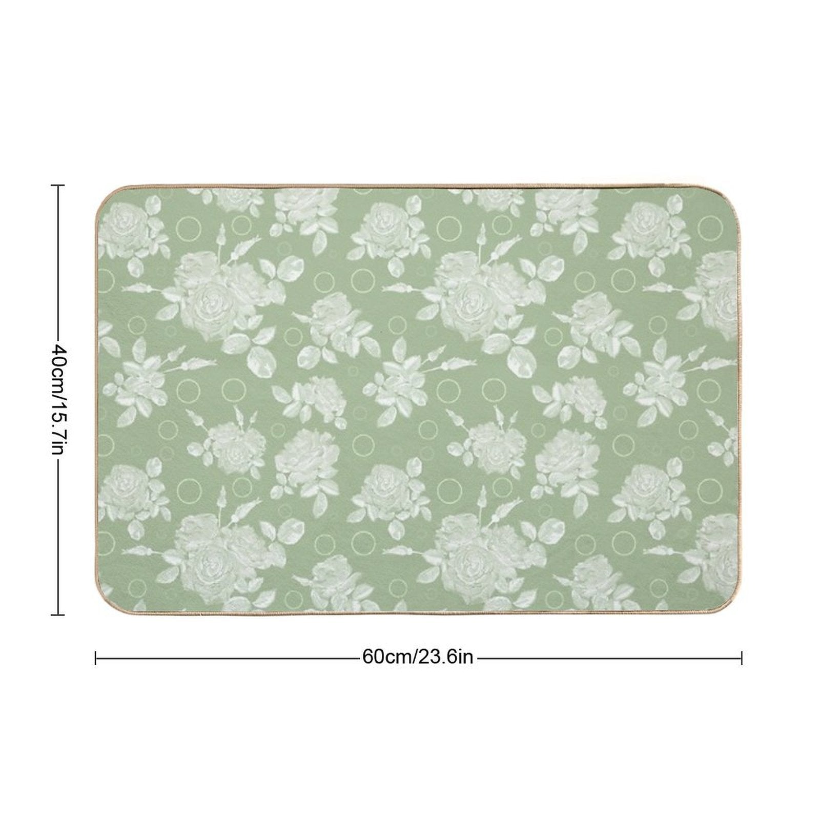 Bouquet of Roses on A Bright Green Retro Background  Stain-Proof Bath Mat