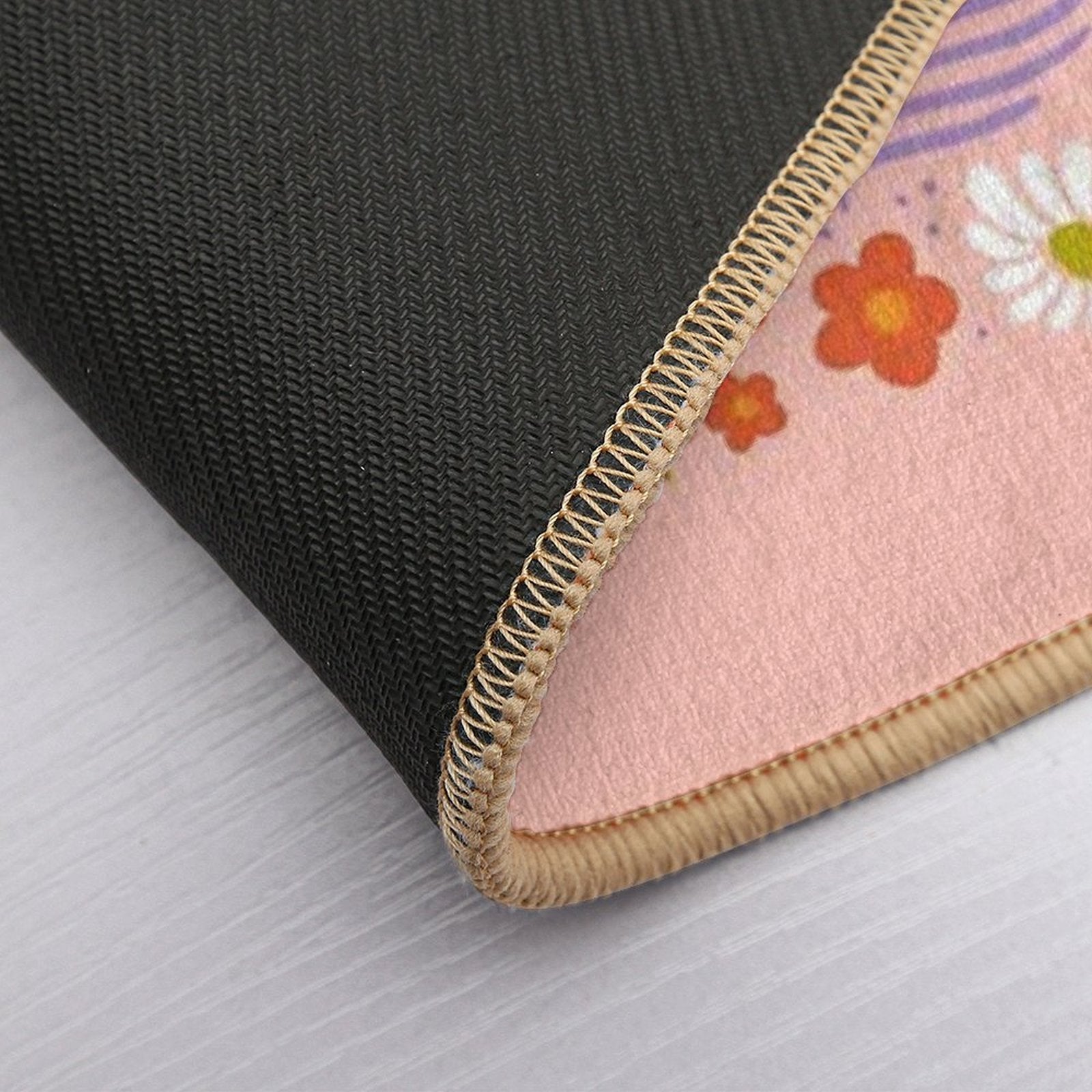 Retro Squared Flowers  Stain-Proof Bath Mat