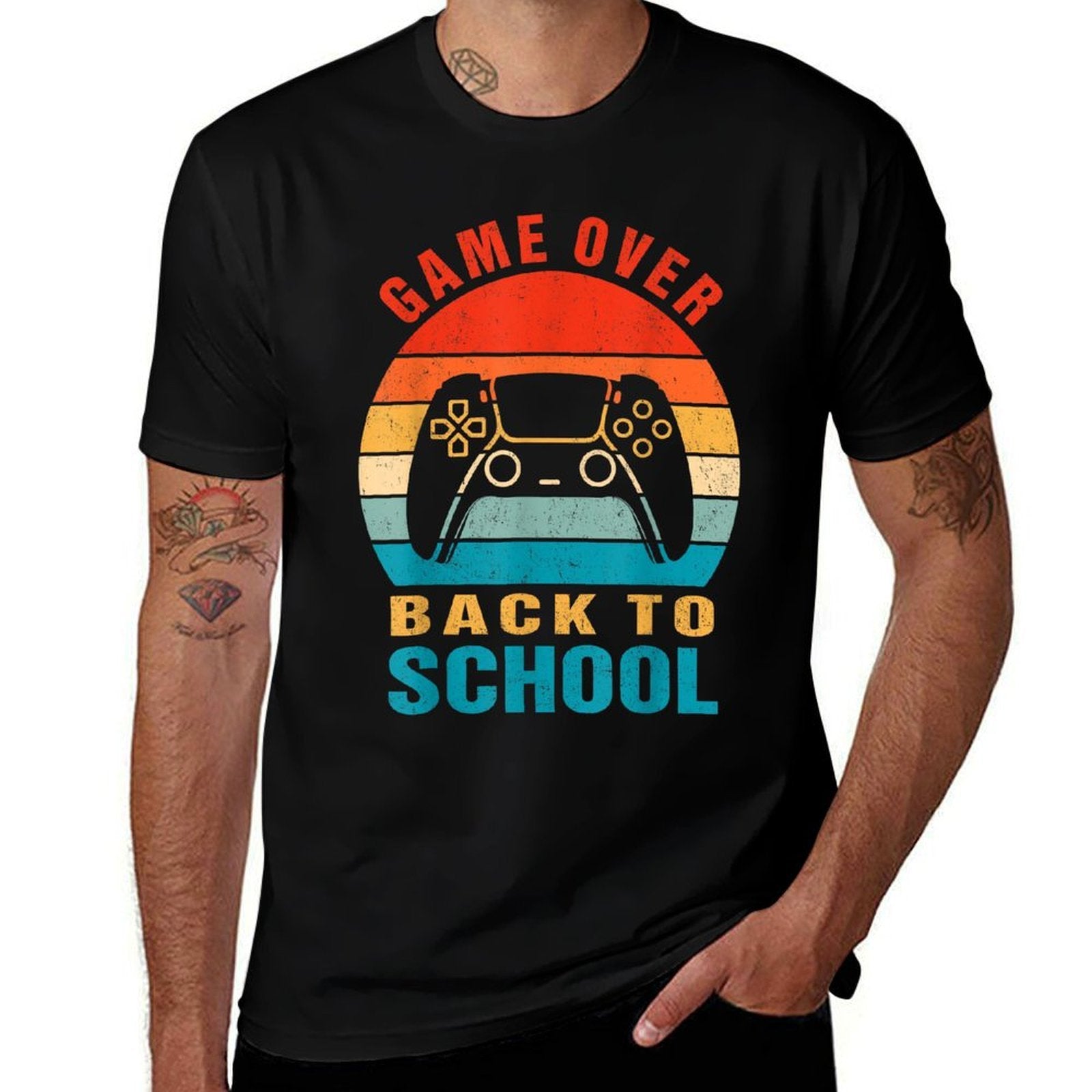 Back to School Funny Game Over Teacher Student Controller  Versatile T-Shirt