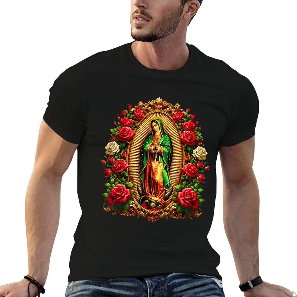 Virgen De Guadalupe Sant Mary Christian Religious Comfortable T-Shirt