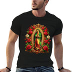 Virgen De Guadalupe Sant Mary Christian Religious Comfortable T-Shirt