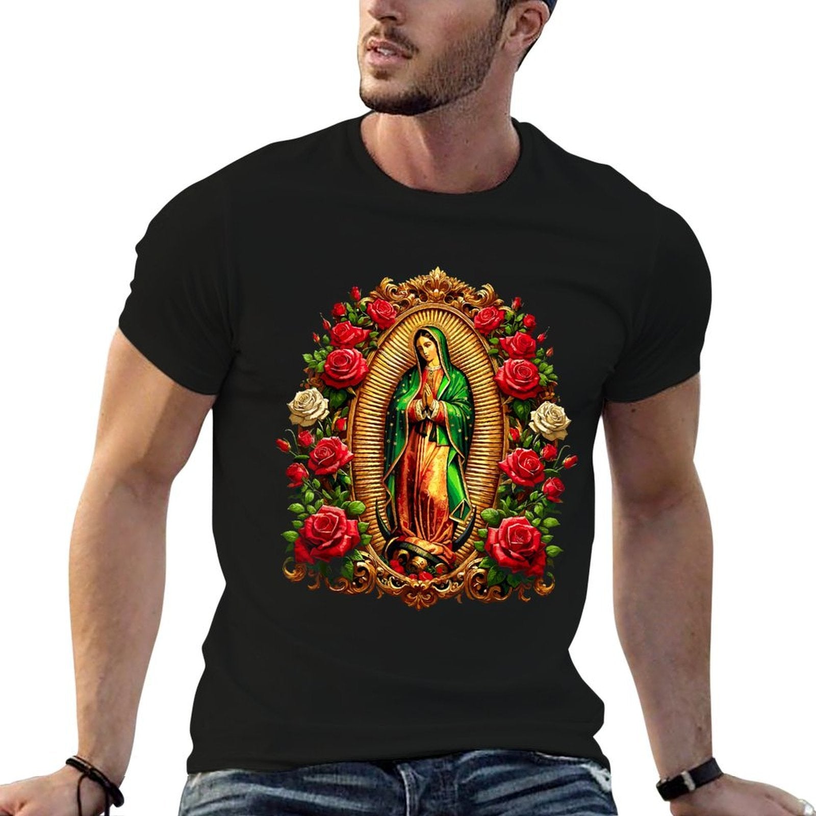 Virgen De Guadalupe Sant Mary Christian Religious Comfortable T-Shirt