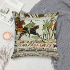 THE BAYEUX TAPESTRY ,BATTLE OF HASTINGS ,NORMAN KNIGHTS HORSEBACK Soft Home Decor Throw Pillow