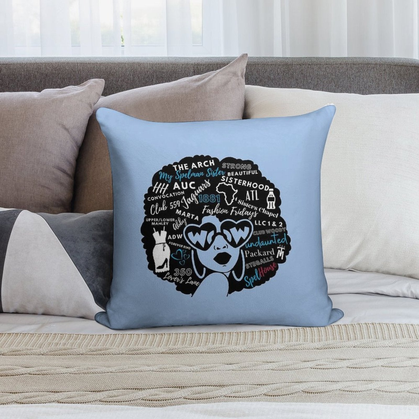 Spelmanite Blue Soft High-Density Material Throw Pillow