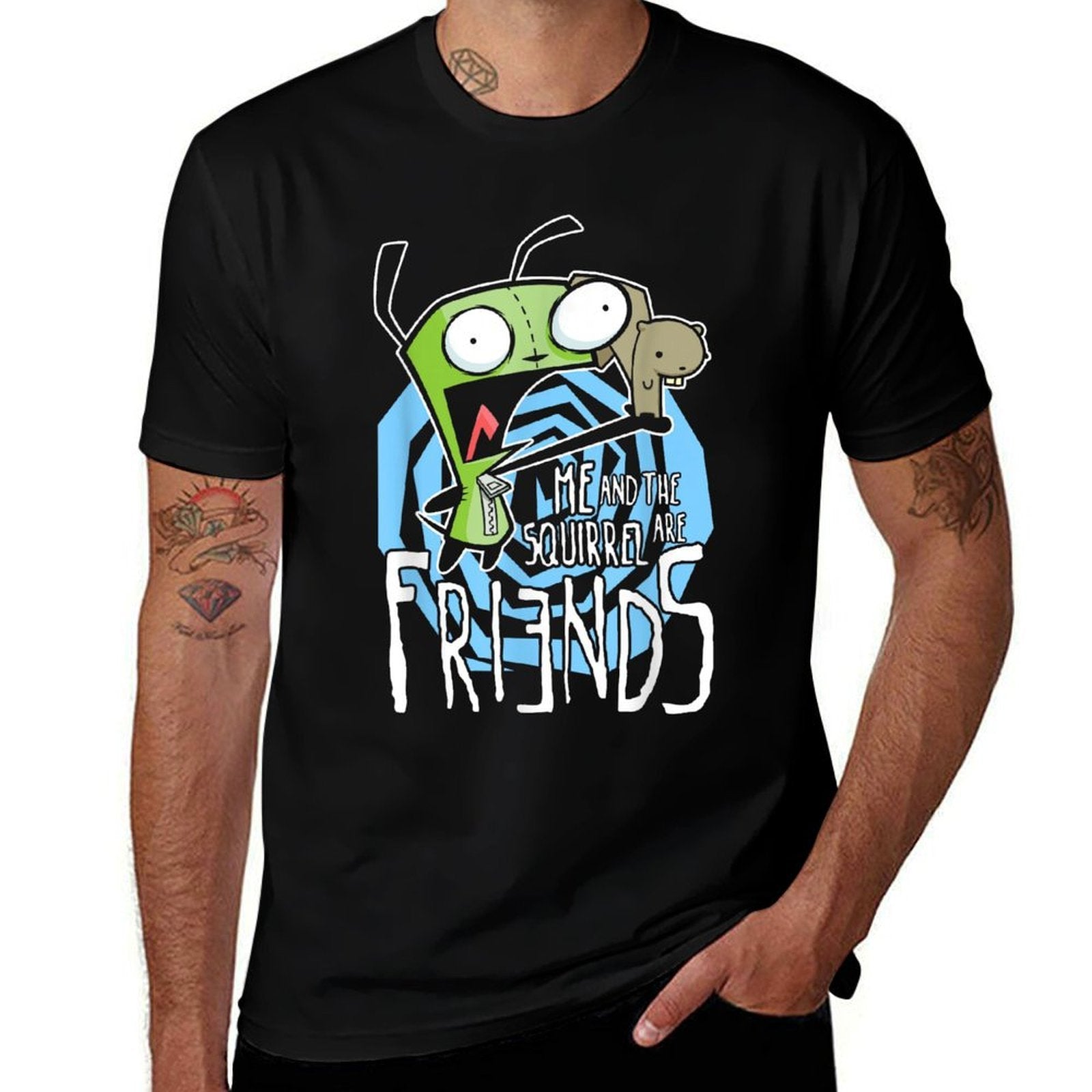 Invader Zim G.I.R Me And The Squirrel Are Friends Funny Logo  Moisture-wicking T-Shirt