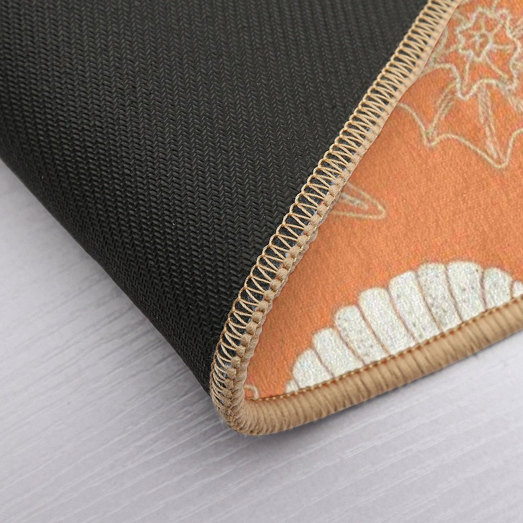 Orange Creamiscle Seashells And Starfish Pattern  Odorless Bath Mat