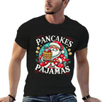 Funny Santa Hat Kids Xmas Pancakes And Pajamas Christmas  Wrinkle-resistant T-Shirt