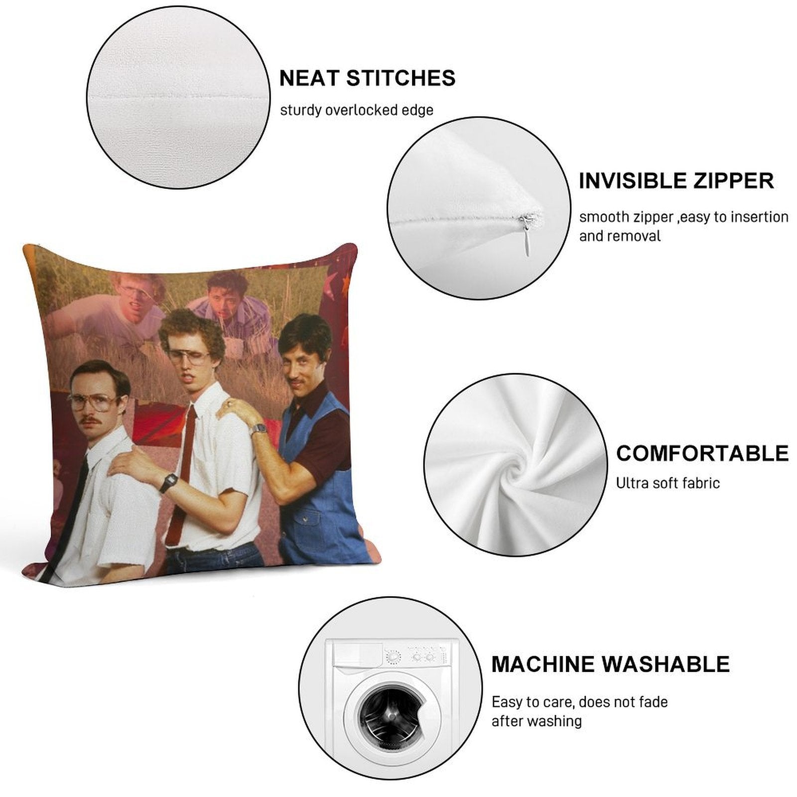 Napoleon Dynamite Soft Anti-Pilling Throw Pillow
