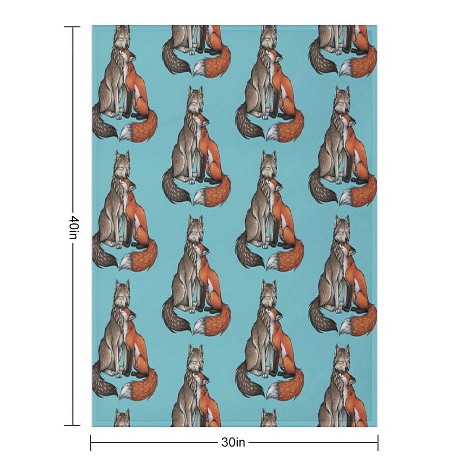 Wolf & Fox Plush Throw Blanket