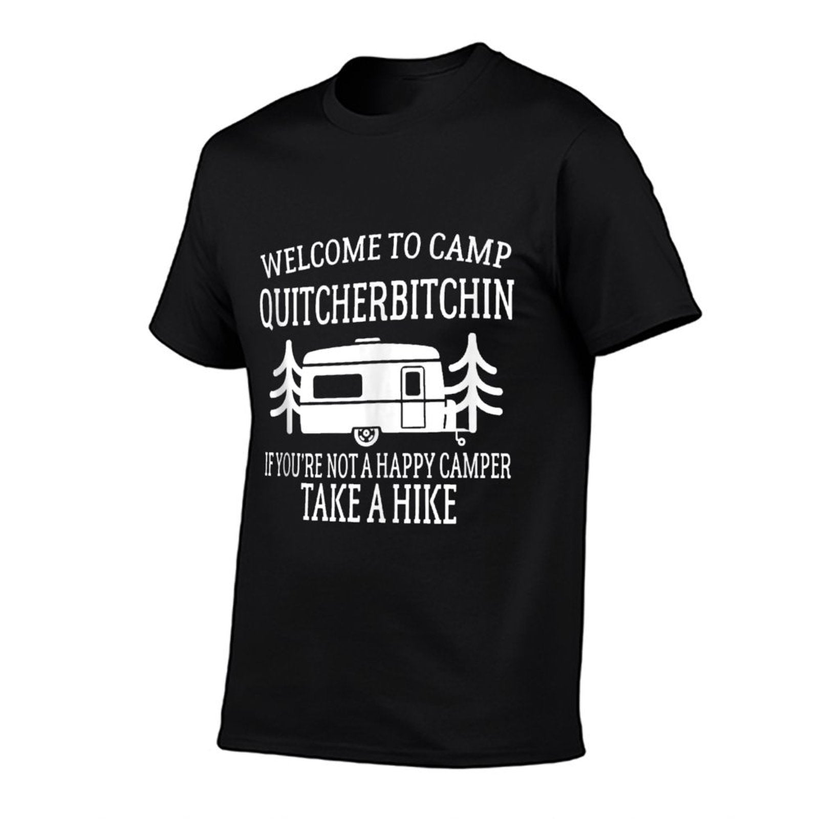 Welcome to Camp Quitcherbitchin - Funny Camping  Rolled Sleeves T-Shirt