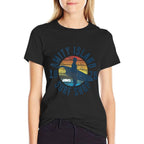 Jaws Amity Island Surf Shop 1975 Retro Logo  Polyester Blend T-Shirt