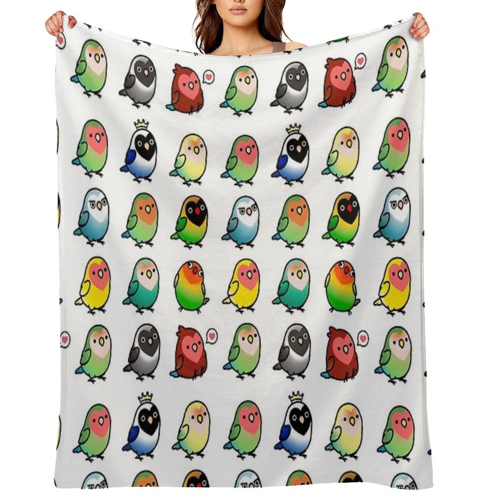 Chubby Lovebirds Comfort Throw Blanket