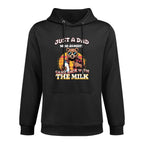 Just A Dad Who Came Back Retro Bear Funny Dad Shape Retention Hoodie