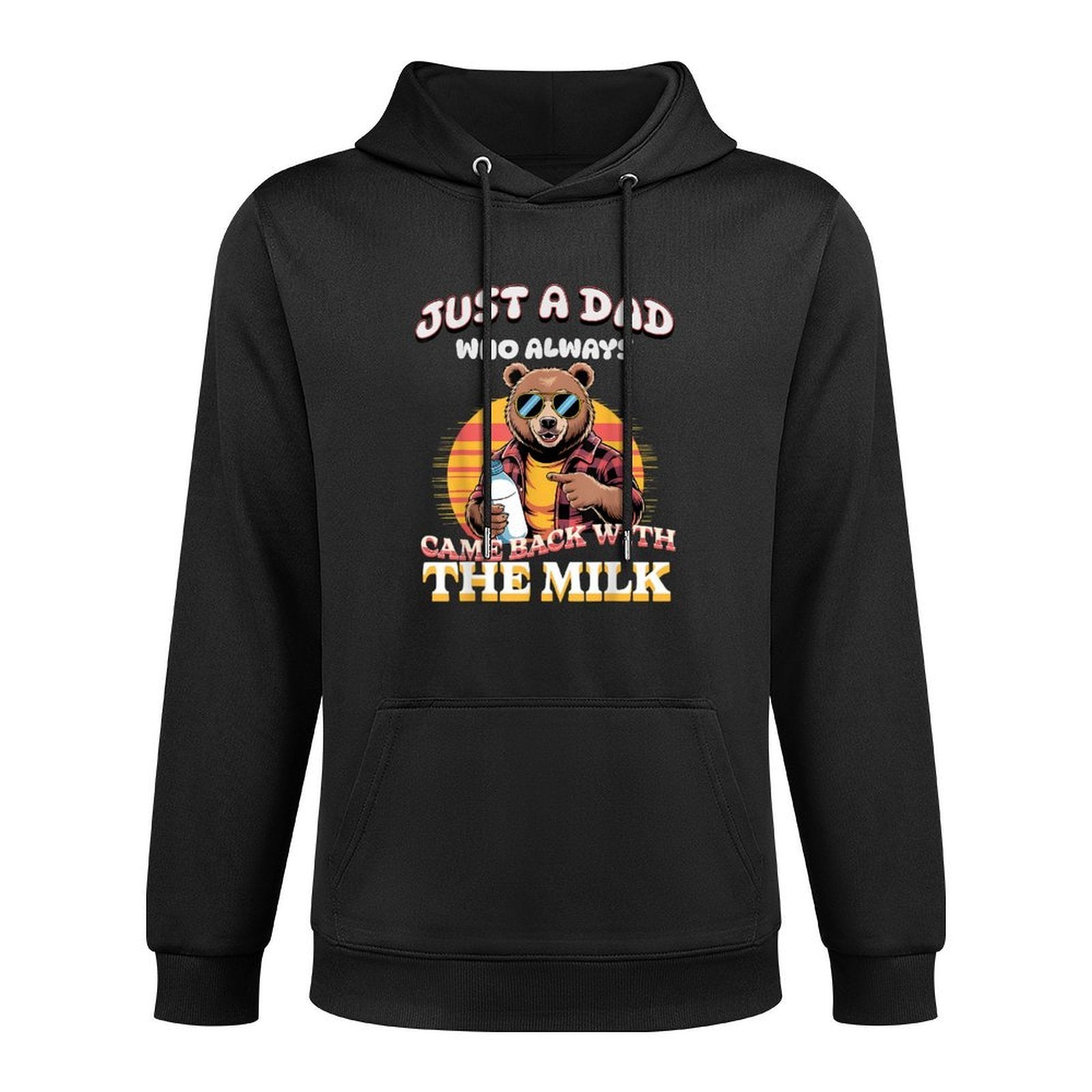 Just A Dad Who Came Back Retro Bear Funny Dad Shape Retention Hoodie
