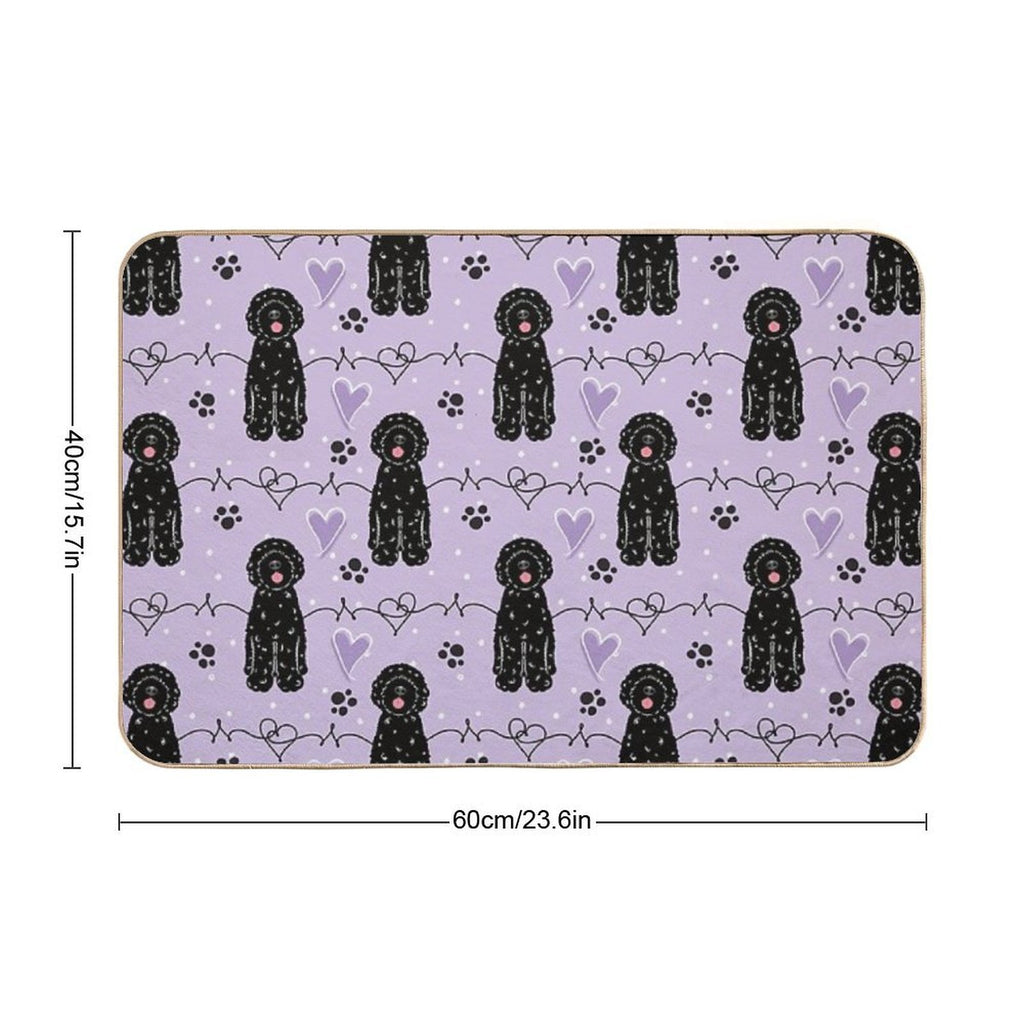 Love Black Portuguese Water Dog  Toxin-Free Bath Mat