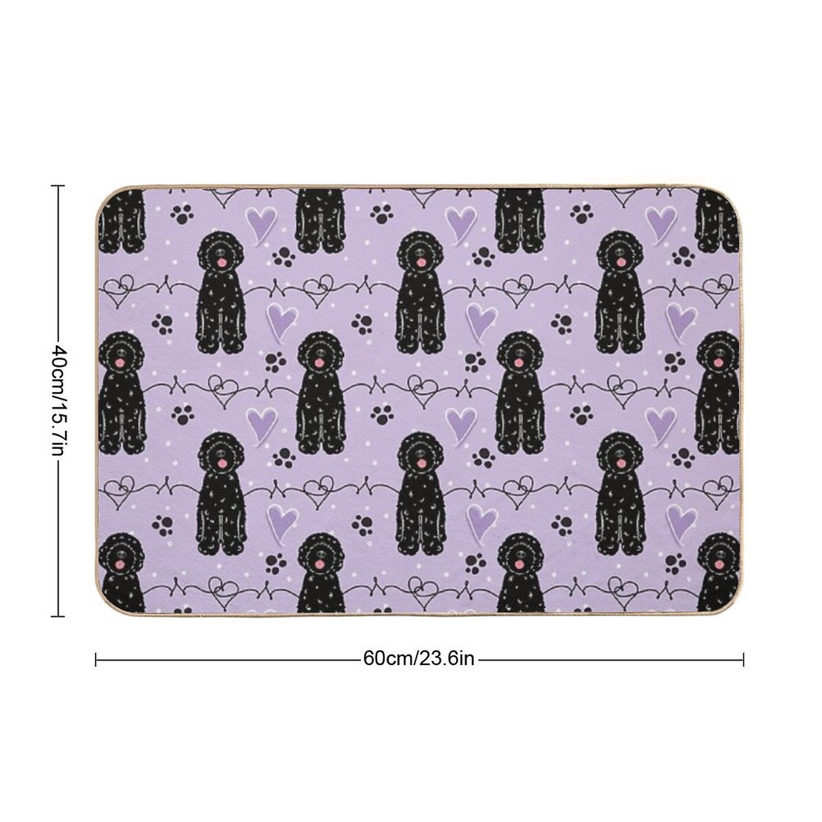 Love Black Portuguese Water Dog  Toxin-Free Bath Mat