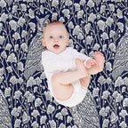 Winter Blue II - Owls And Gingko Leaves Velvety-soft Throw Blanket