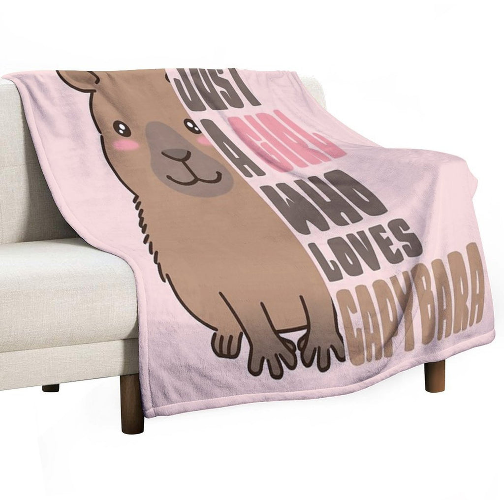 Just A Girl Who Loves Capybara Quick-dry Throw Blanket