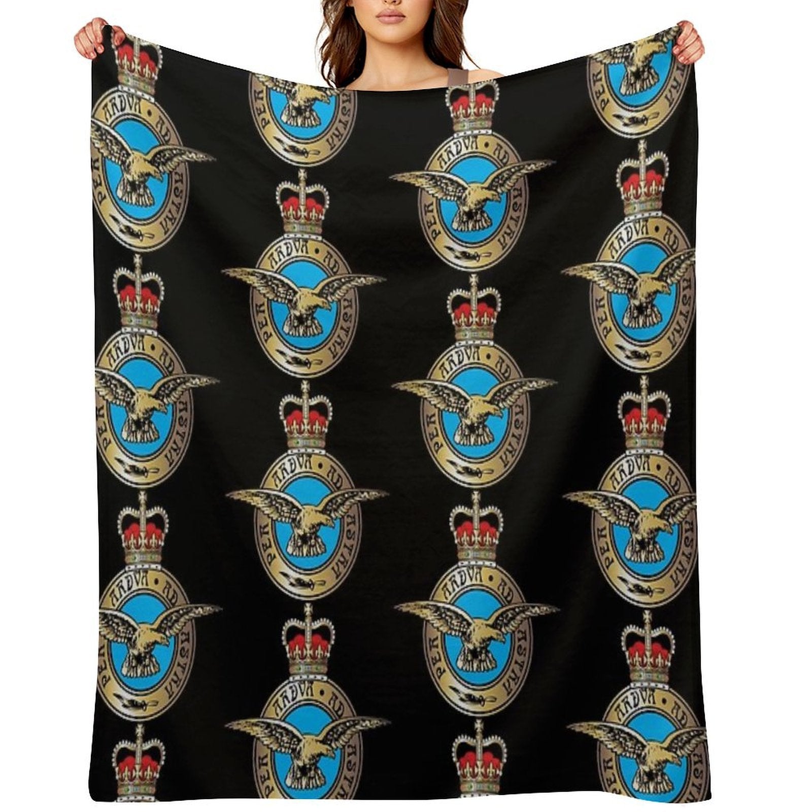 Royal Air Force Badge Sustainable Throw Blanket