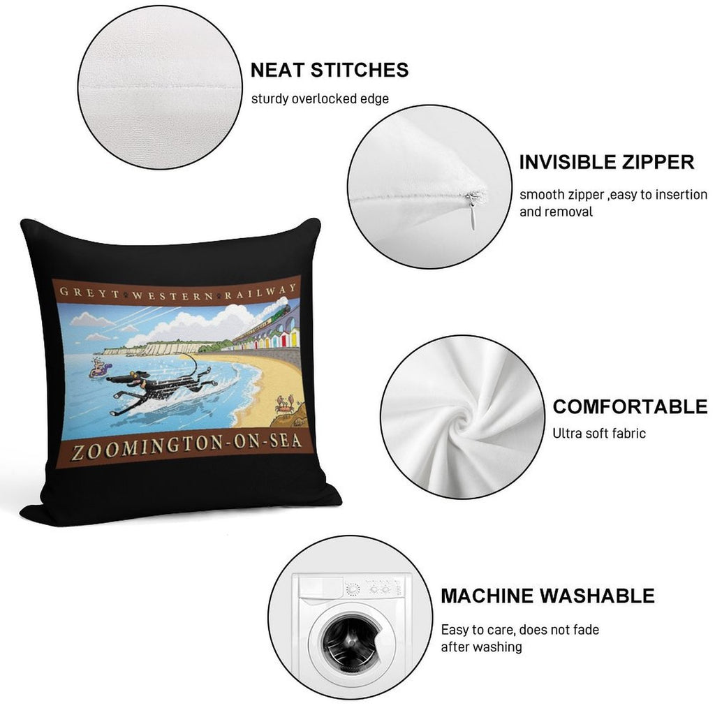Greyt Western Zoomington-on-sea Soft Gift Ready Throw Pillow