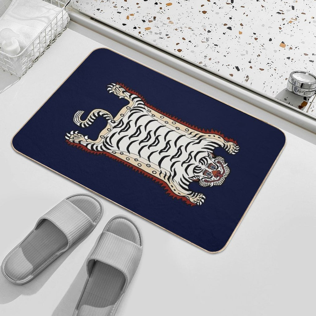 TIBETAN TIGER RUG 1-white  Stain-Proof Bath Mat