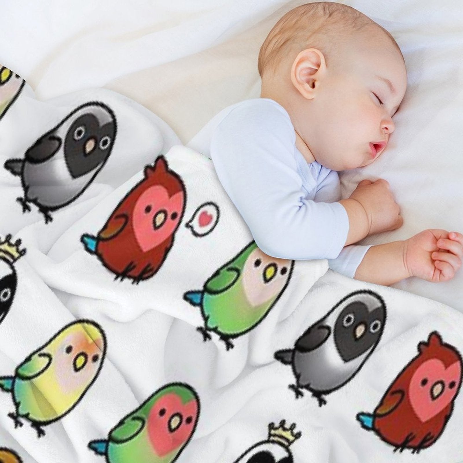 Chubby Lovebirds Comfort Throw Blanket