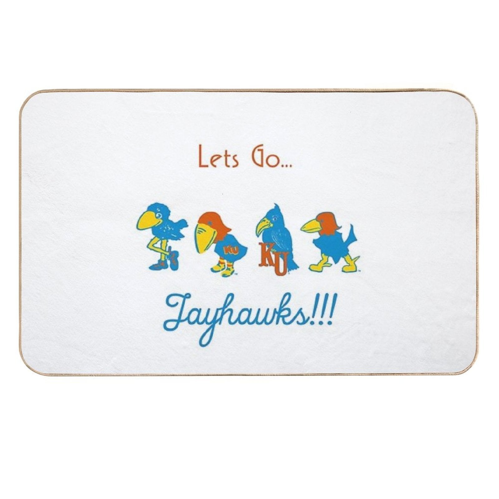 KU Jayhawks Over The Years Lets Go Jayhawks Throwback Marching Jayhawks KU Baskball  Versatile Bath Mat
