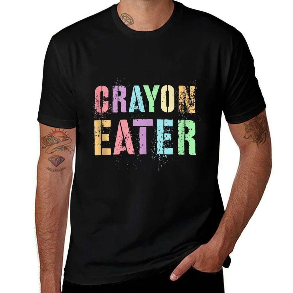 Funny CRAYON EATER I Eat Crayons US Military Veteran Officer  Odor-resistant T-Shirt