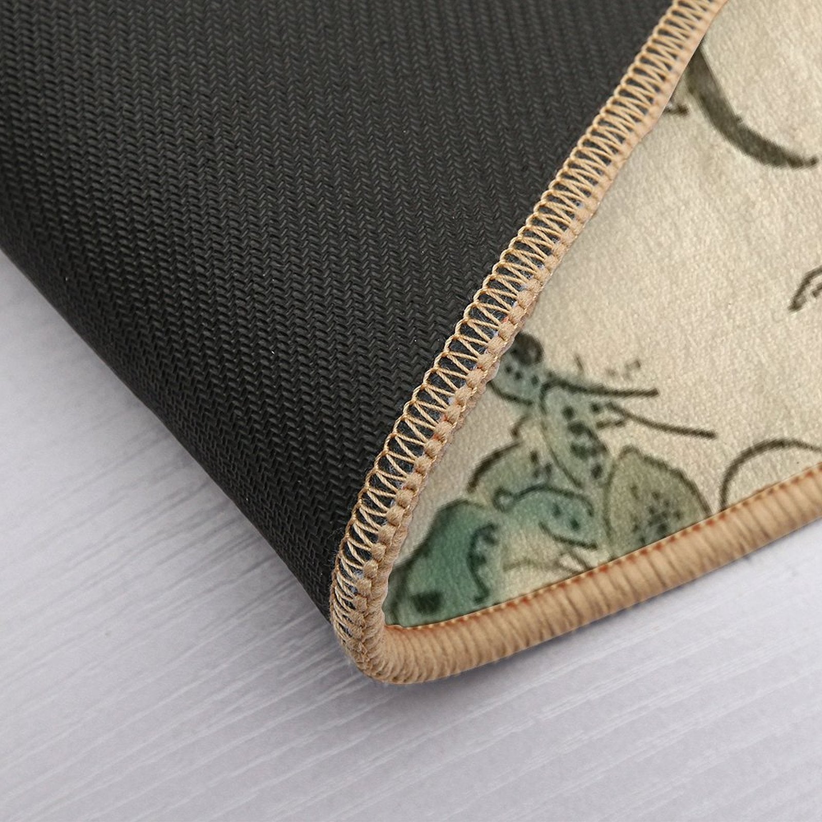 Battle of The Frogs Kawanabe Kyosai  Toxin-Free Bath Mat