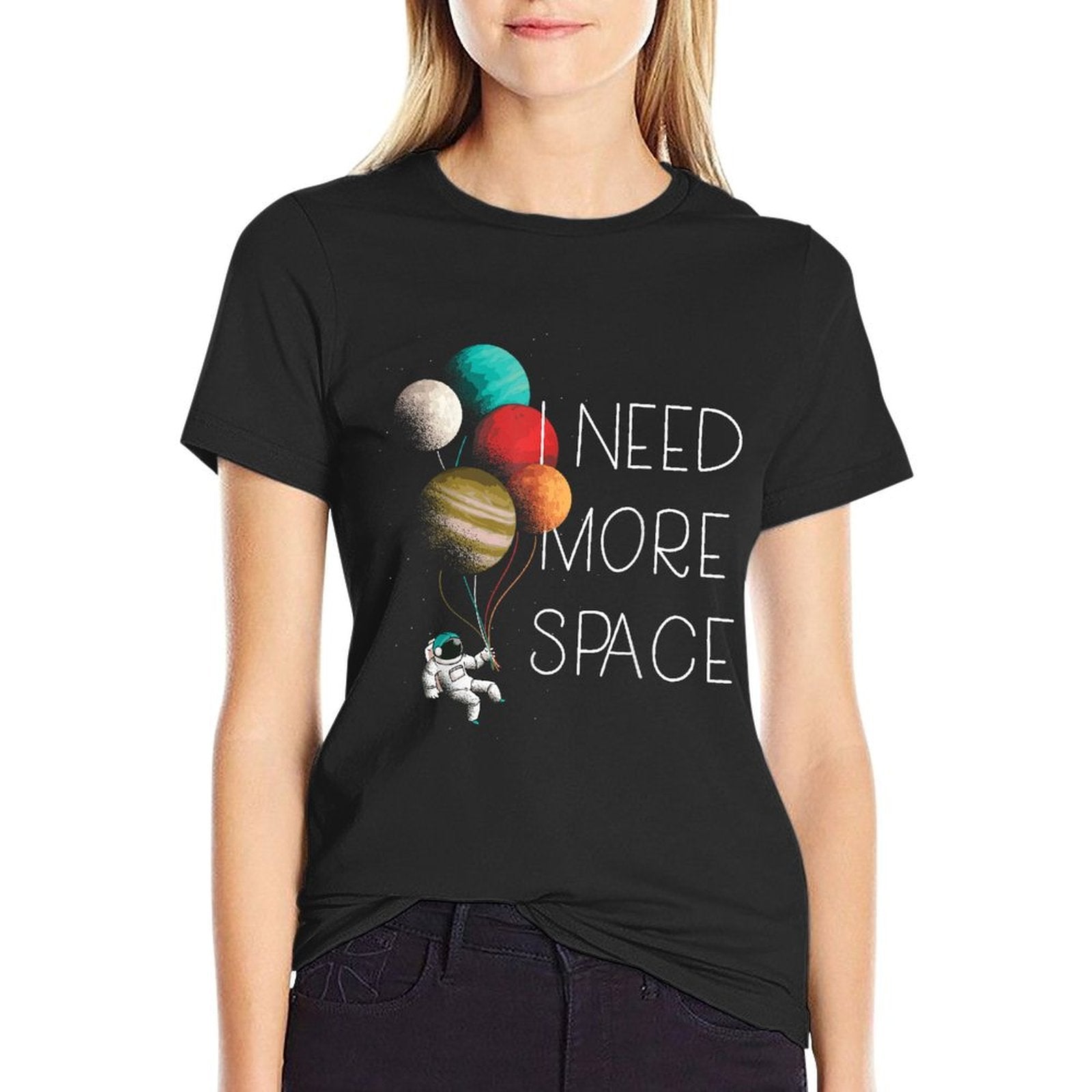 I NEED MORE SPACE Kids Astronaut Balloon Planets Meme  Easy-care T-Shirt