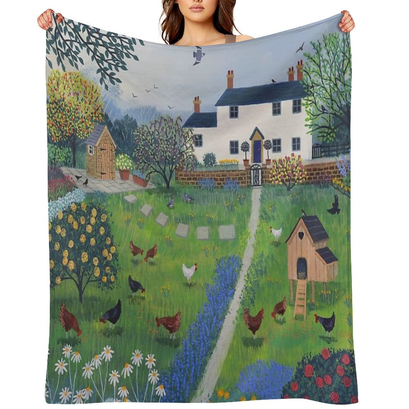 The Hen House Plush Throw Blanket