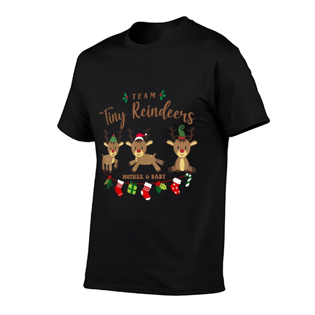 Team Tiny Reindeers Mother Baby Christmas Postpartum Nurse  Soft T-Shirt