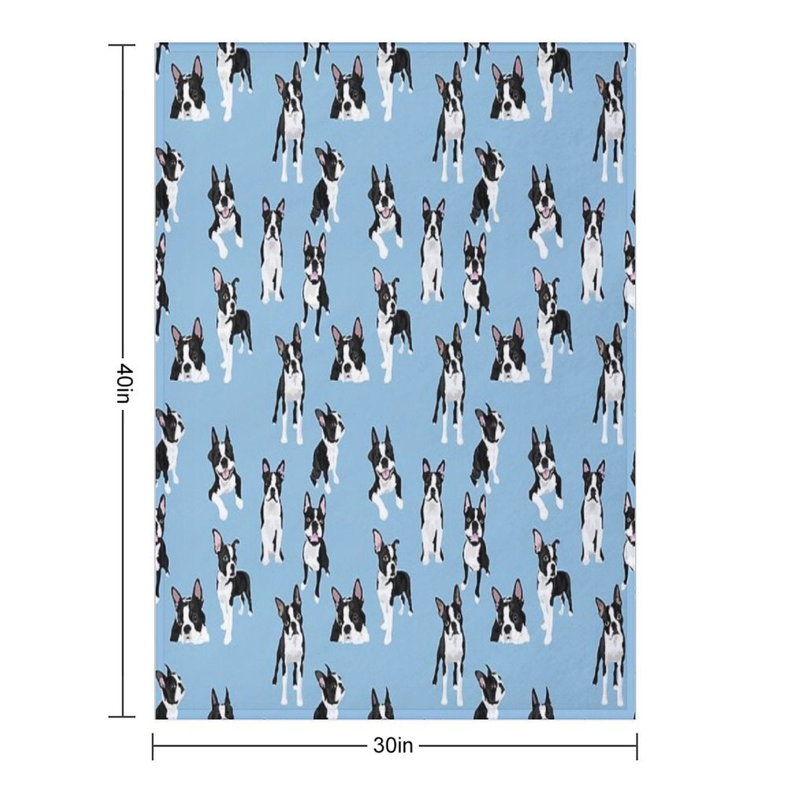 Boston Terrier Shrink-resistant Throw Blanket