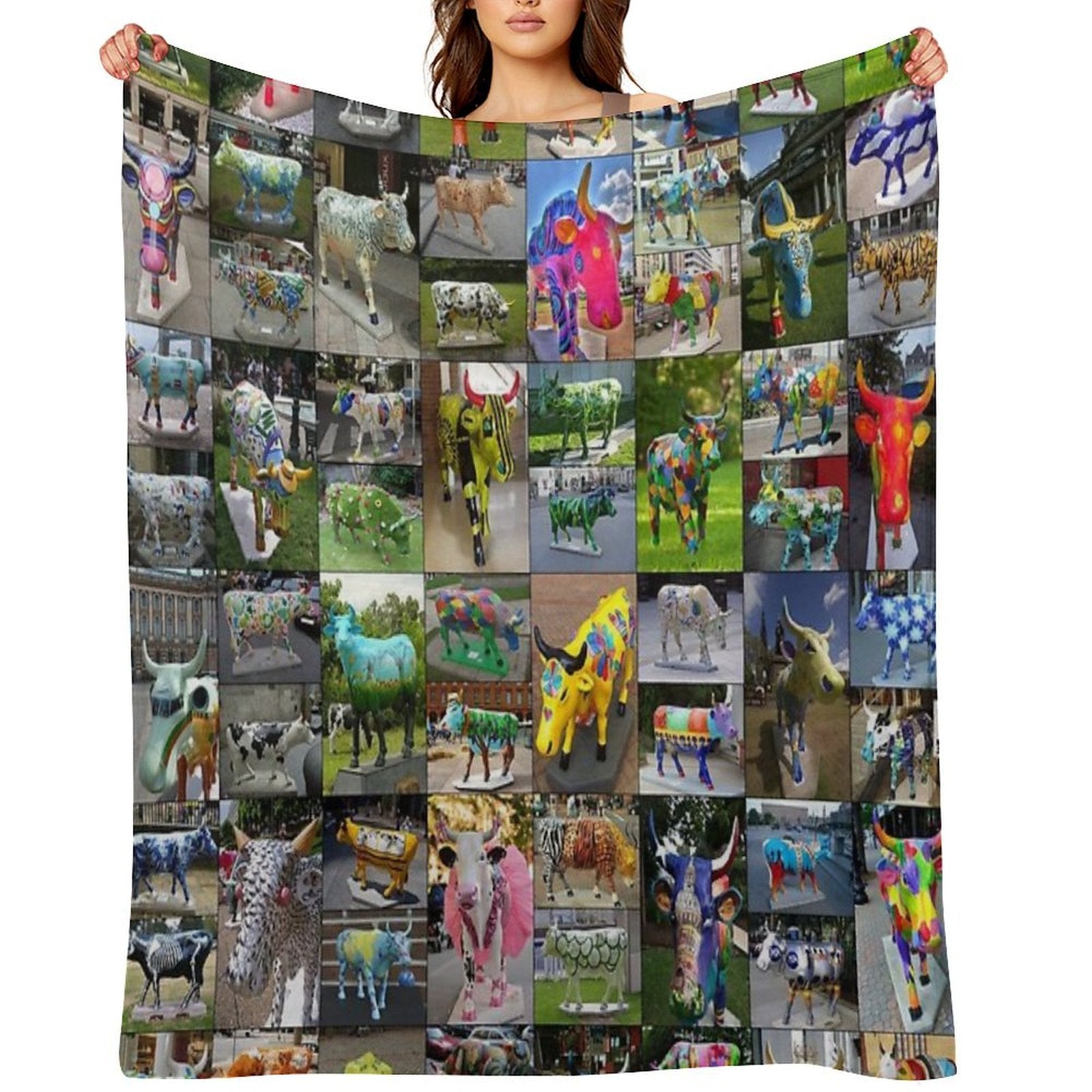 Cow Parade Machine-washable Throw Blanket