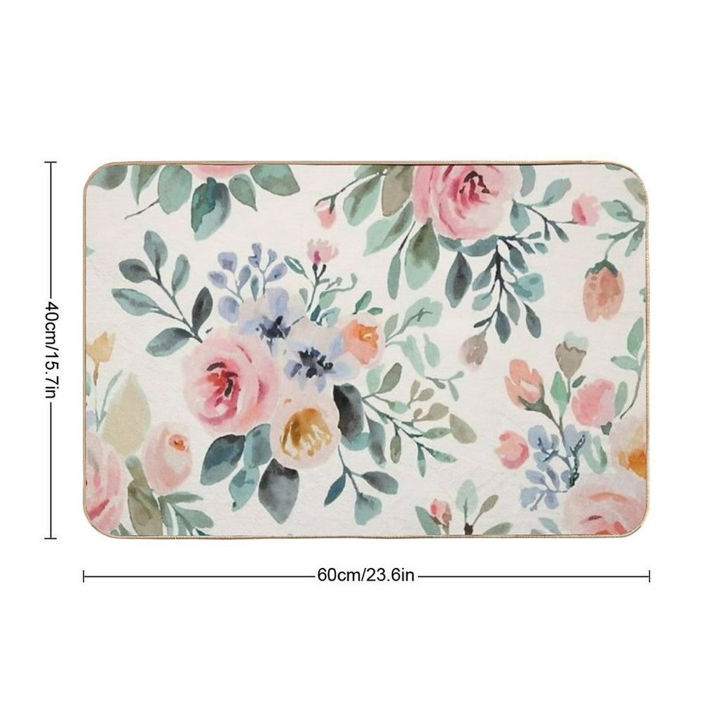 Cheerful Watercolor Buttercup Flowers  High-Traffic Bath Mat