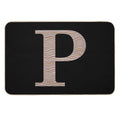 Letter P Metallic Look Stripes Silver Gold Copper  Rapid-Drying Bath Mat