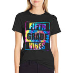 Back To School 5th Grade Vibes First Day Of School Teachers  Rolled Sleeves T-Shirt