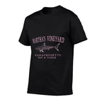 Marthas Vineyard Massachusetts Shark Arched Pink Letters  Lightweight T-Shirt