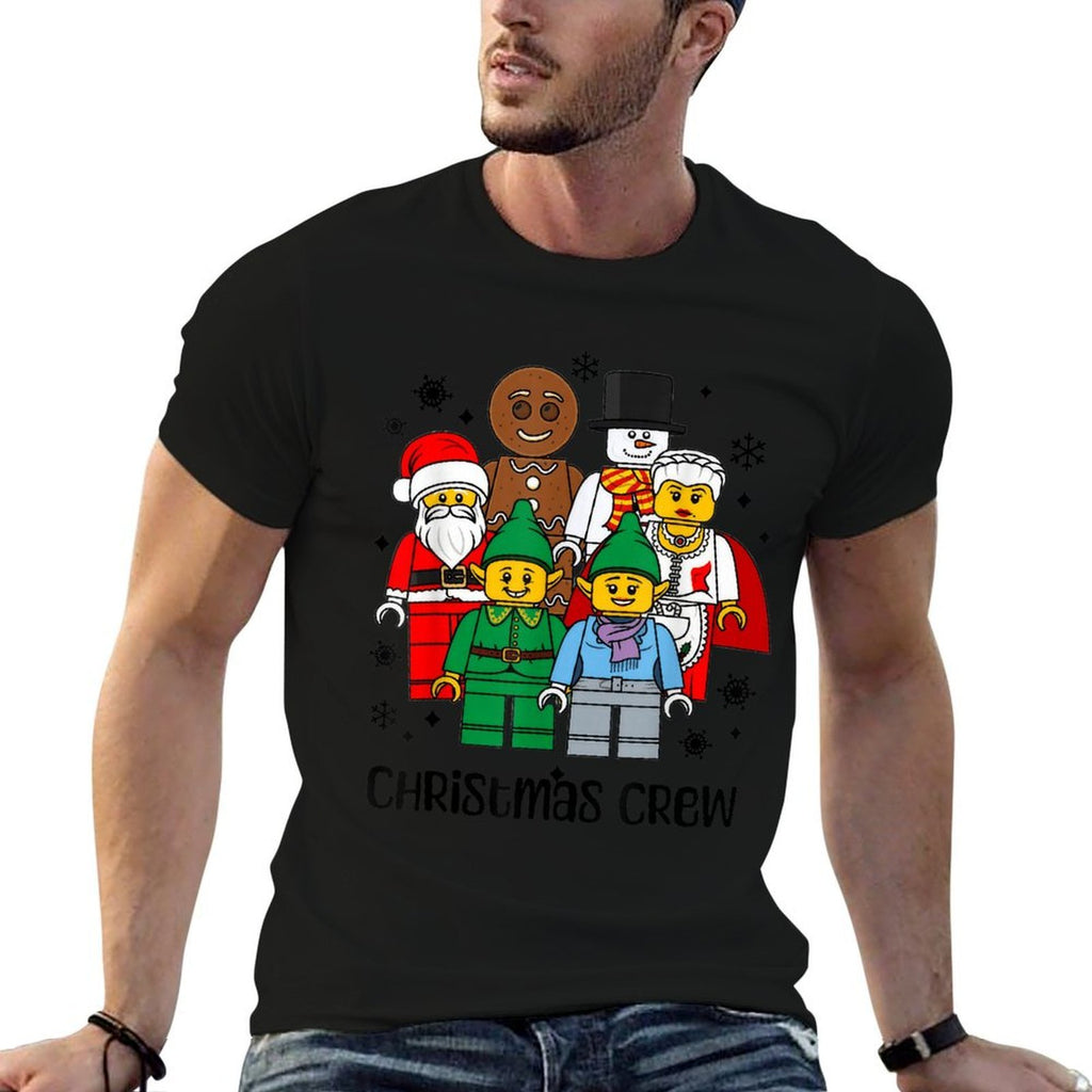 Christmas Building Bricks Santa Snowman Gingerbread Matching  Classic T-Shirt