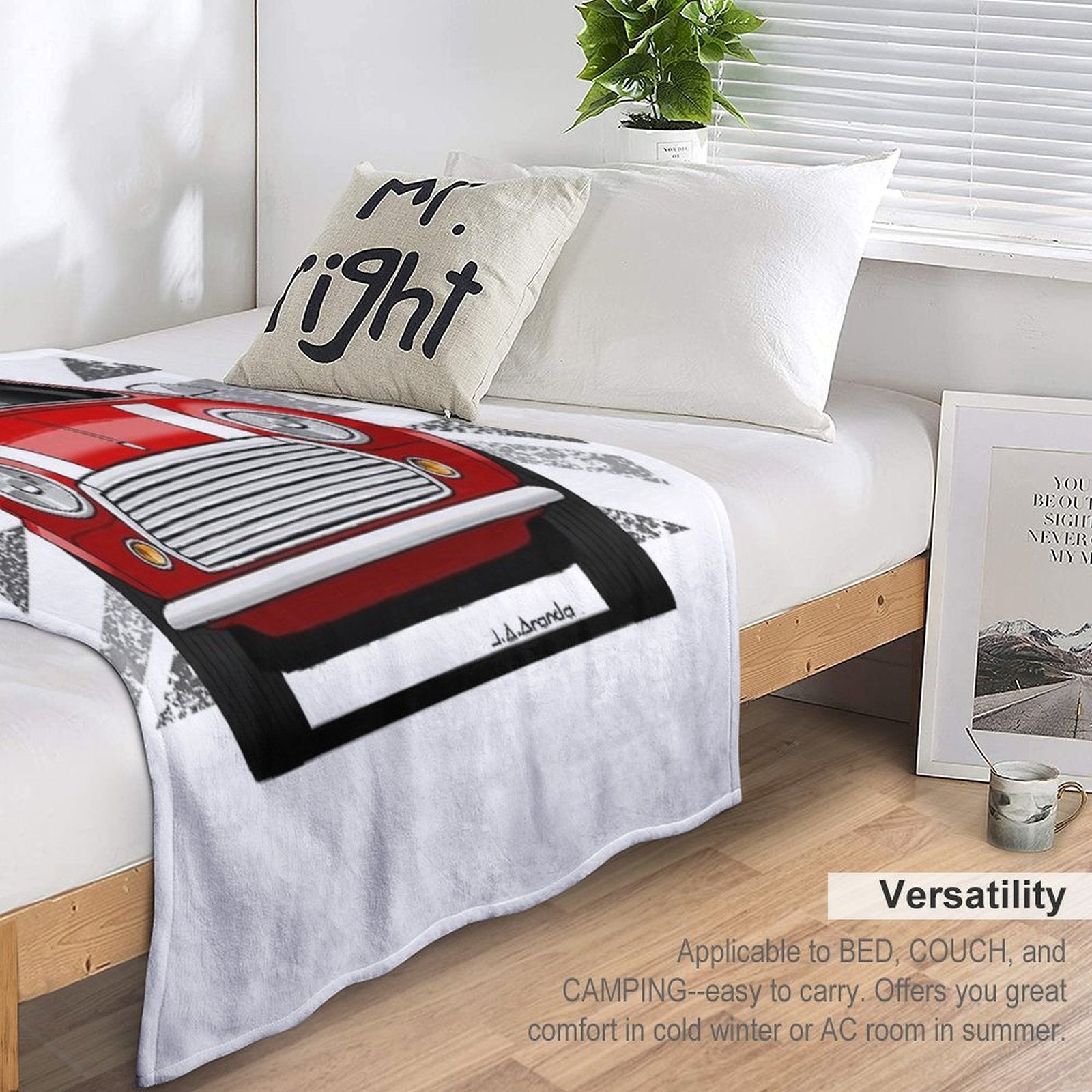 The Classic British Utility with A Union Jack Bottom Plush Throw Blanket